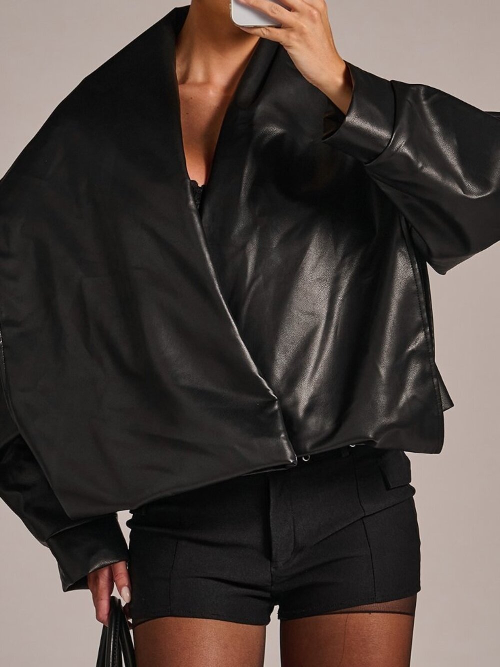 Black Casual Women's Night Out Design Jacket - Picture 3 of 8